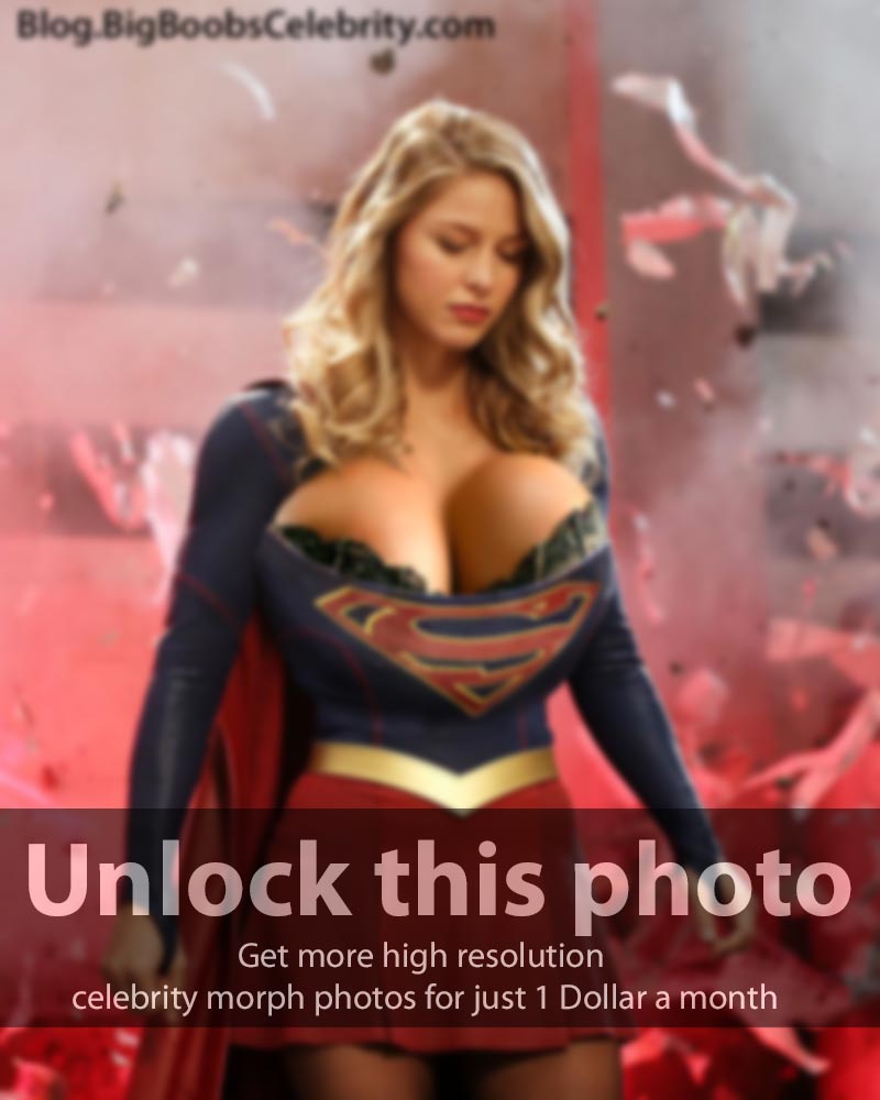 Massive Tits Morph Caption - Supergirl's huge tits busting out â€“ Big Boobs Celebrities