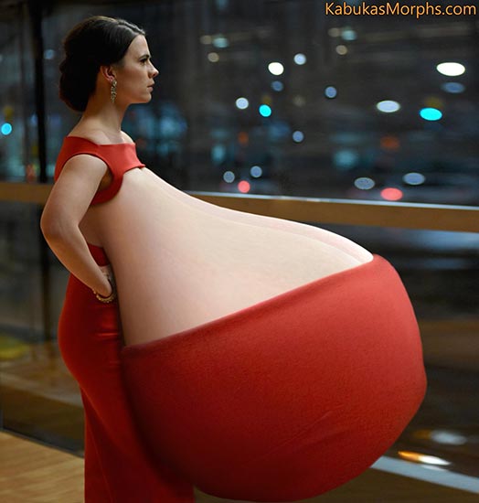 Pregnant slut exposing her big tits